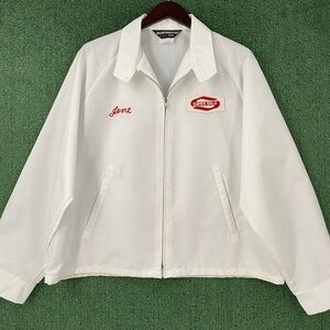 VTG 80’s Super Valu Supermarket Uniform Work Jacket Embroidered Name Men’s 2XL